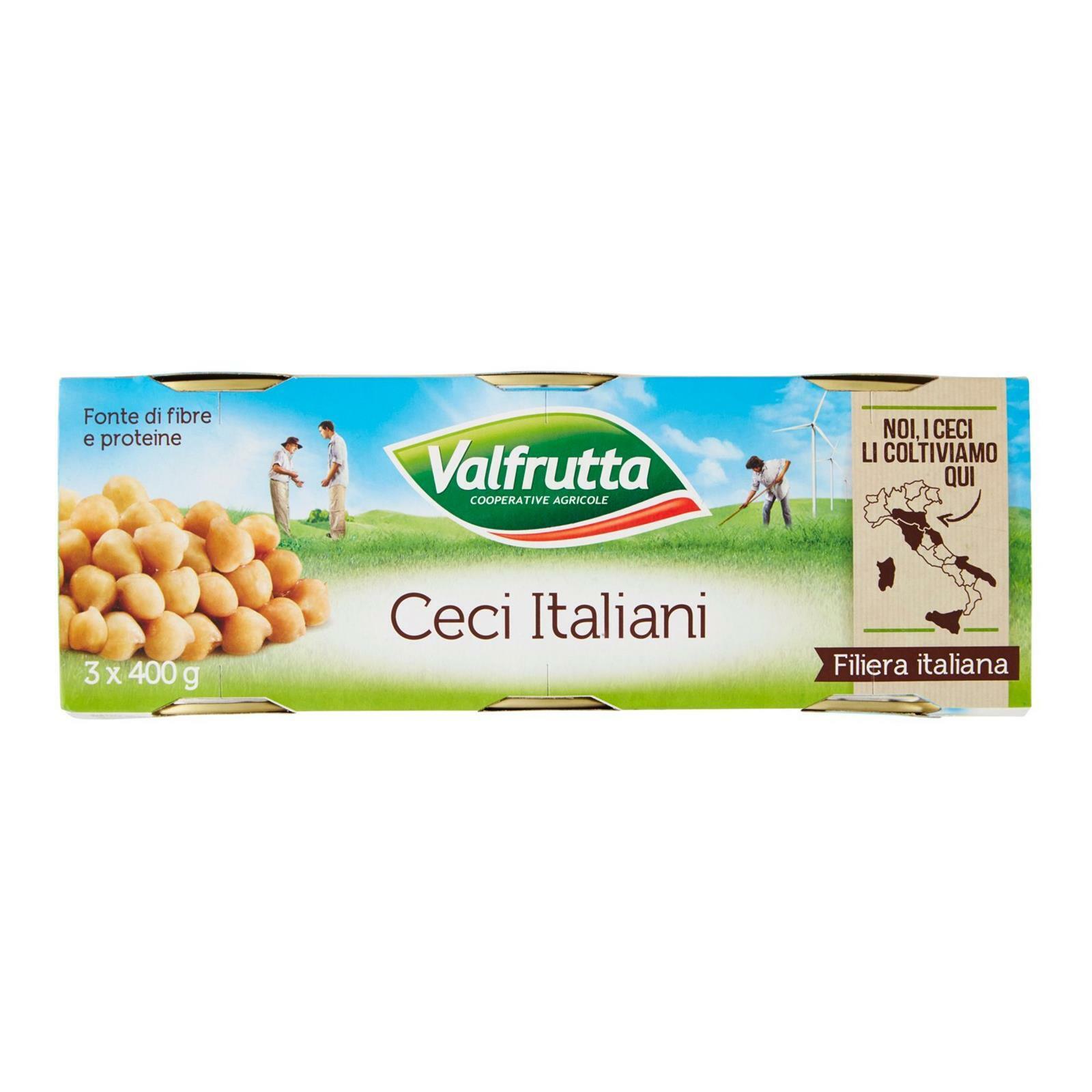 CECI VALFRUTTA CECI ITALIANI LESSATI AL NATURALE 3 BARATTOLI DA 400 GR PASTA