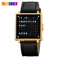 SKMEI Men Rectangle Watch LED Display Digital Chronograph Wristwatch Males Watch