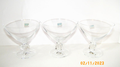 Schott Cristal Germany Shrimp Cocktail/Desert dishes/with Stems Set of 3 VTG