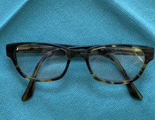 RETRO STYLE Clear Lens EYE GLASSES Green Tortoise FRAME, VTG