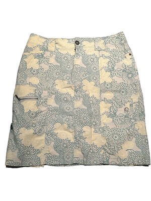 Eddie Bauer Size 10 Pencil Skirt Green Yellow Floral Zip Fly