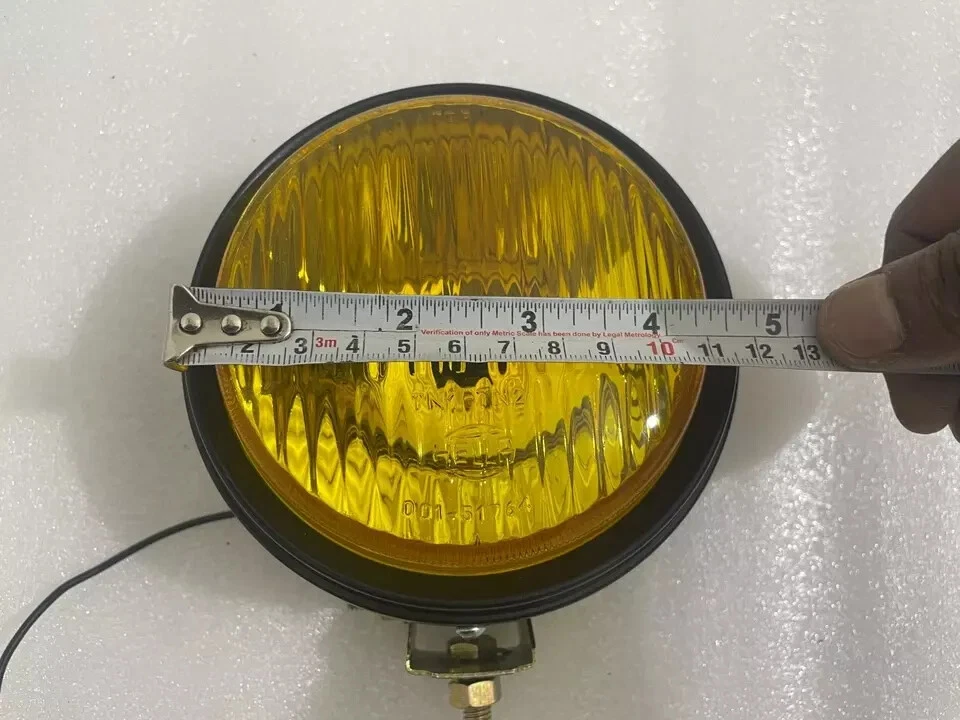 Lámpara antiniebla redonda genuina universal Hella vidrio amarillo + cubierta (con bombilla gratis) Foto 3 de 3