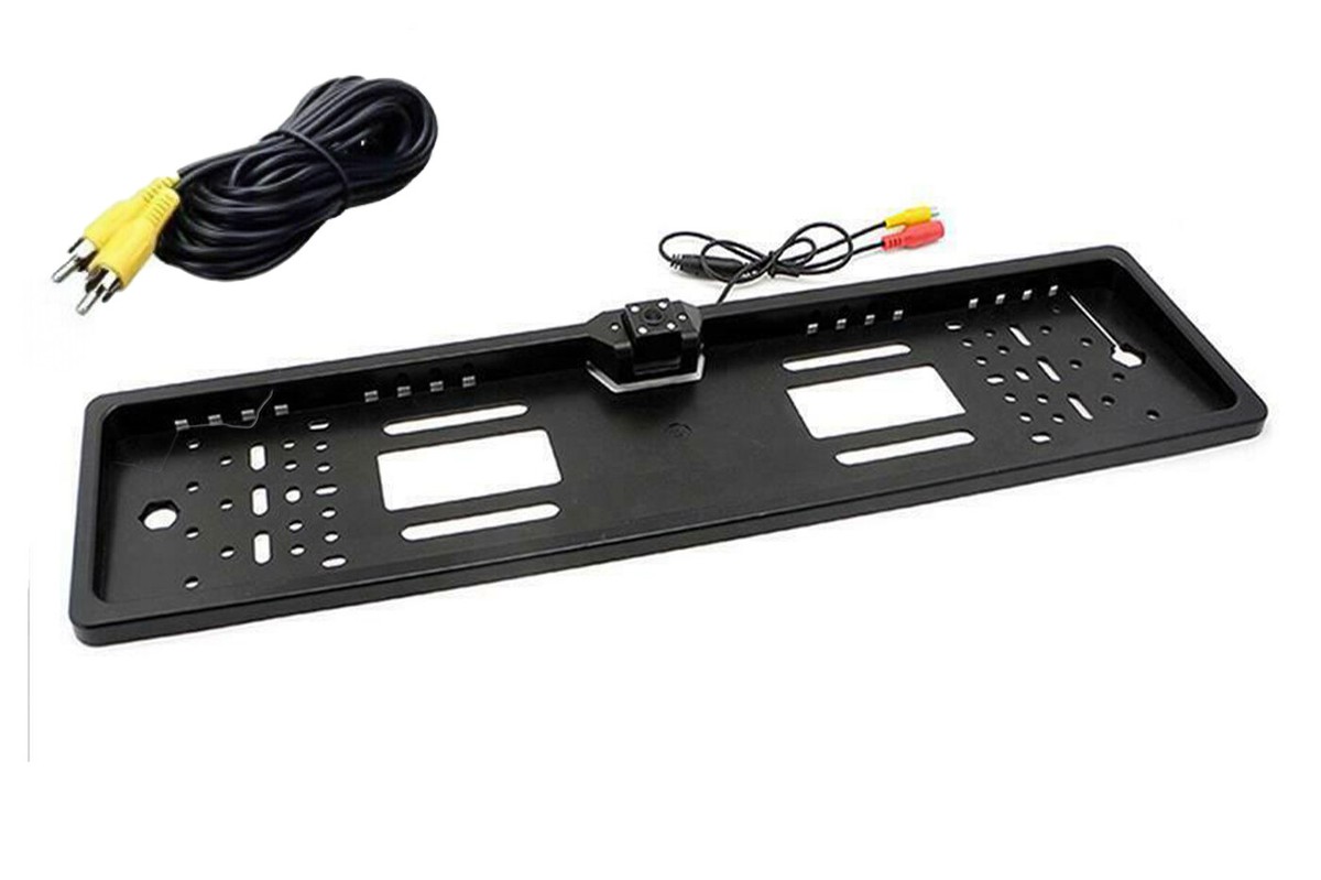 Pathson Targa Porta Targa Con Telecamera Di Retromarcia A Colori - Visione Notturna IR, Angolo 170°, IP68 Impermeabile - Universale