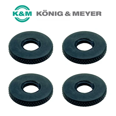 K&M Microphone Stand Replacement Knurled Aluminium Washer x 4 - Konig & Meyer