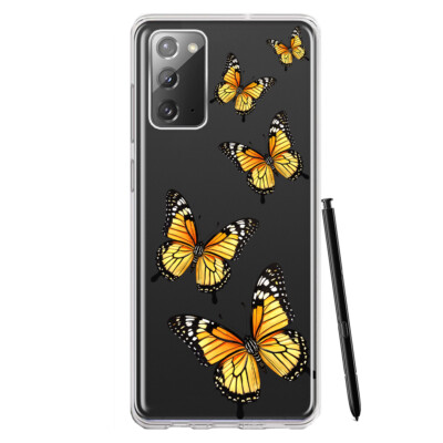 Mundaze Case for Samsung Galaxy Note 20 Cover Yellow Swallowtail Butterflies