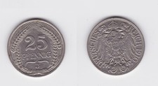 25 Pfennig Nickel Münze Kaiserreich 1910 J (119586)