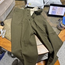 Vintage WWII US ARMY - Size Small Long Trousers Field Wool 18OZ Pants Button Fly