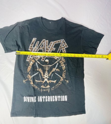 2014 Tour Slayer Divine Intervention T-Shirt Mens M Tour Dates Rare GUC Gildan - Picture 2 of 7