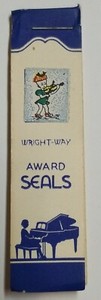 Vintage Wright Way Music Teacher💥 Award Seals Stamps Girl Playing Violin S-10