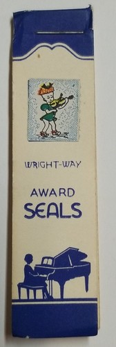 Vintage Wright Way Music Teacher💥 Award Seals Stamps Girl Playing Violin S-10 
