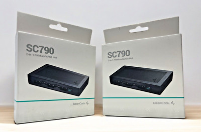 2Pack DeepCool SC790 ARGB Hub 2in1 4-PIN PWM & ARGB Fan Hub 6-Port 5v-3pin Aura