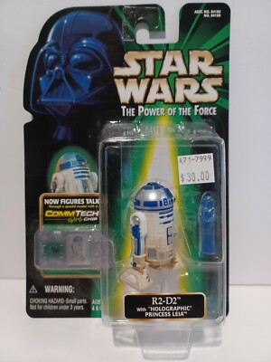 Star Wars Vintage POTF Comm-Tech R2-D2 with Holographic Princess Leia NEW MOC