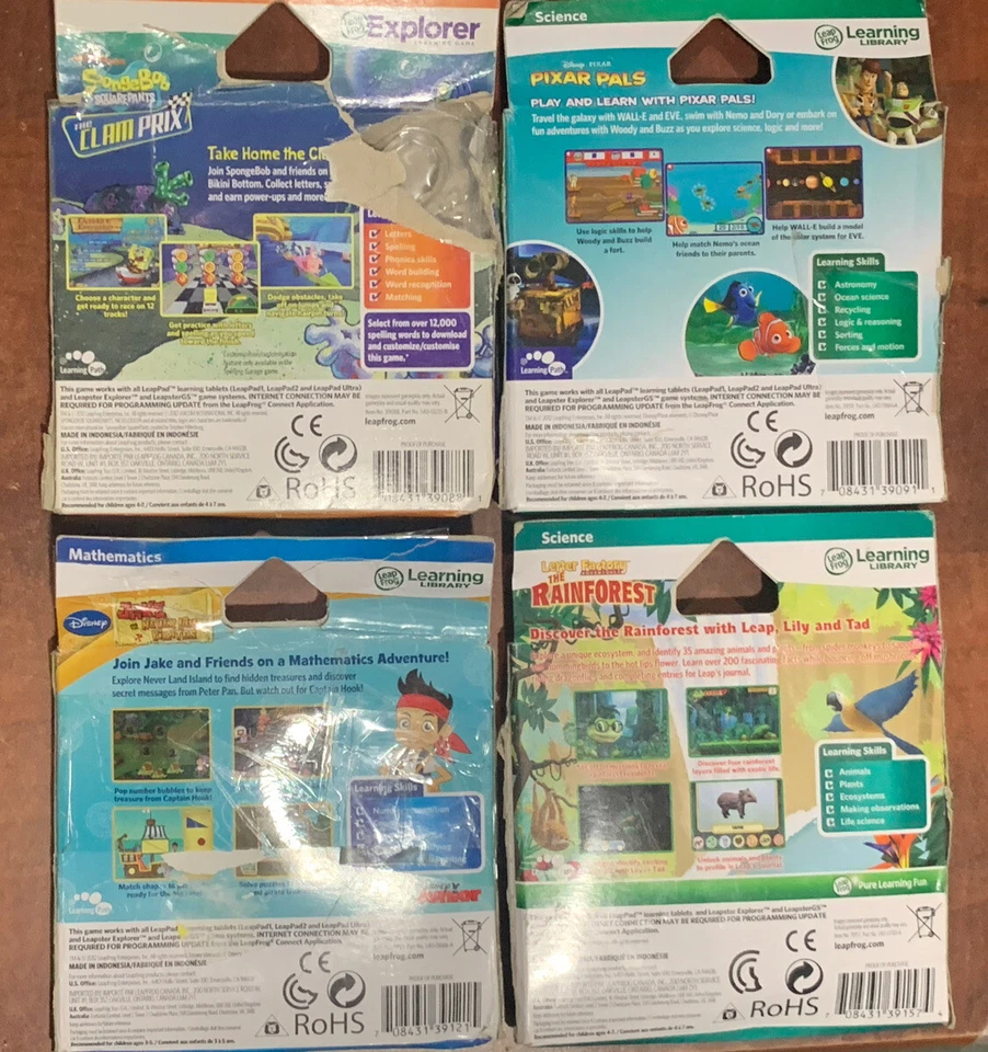 4 LeapFrog Pad Leapster Explorer SpongeBob,Pixar Pals,Jake, Letter Factory - Image 4 of 4