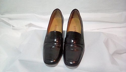 Ralph Lauren-Womens Black Leather Penny 