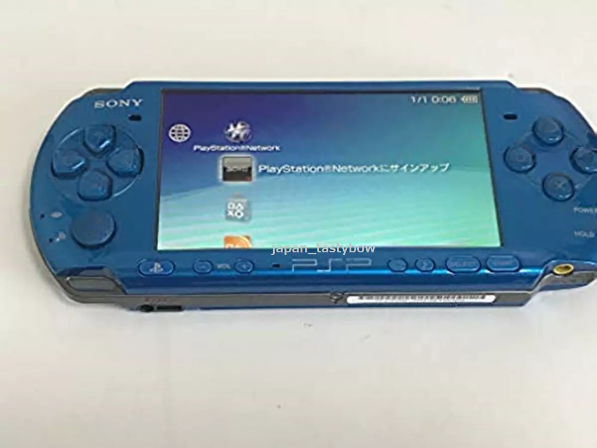 SONY PSP Playstation Portable Vibrant Blue PSP - 3000 VB Cable Console Set