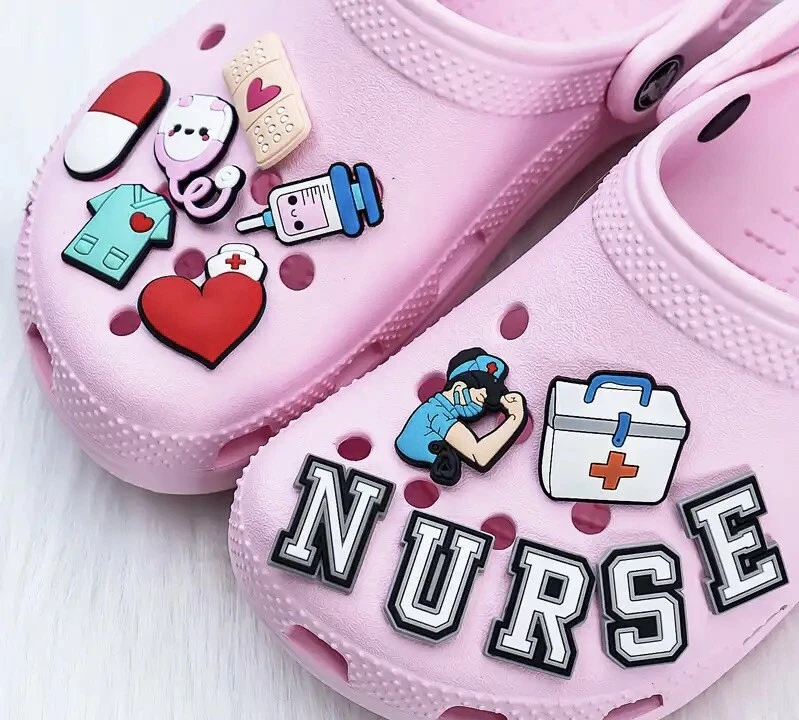 Nursing croc charms top