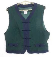 NWT TALBOTS Women's Lightweight Rayon Acetate Vest Green Blue Lined Size XL
