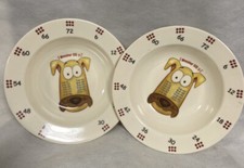 Meet The Multiples (UK Designed) 2 Bowls Childrens MELAMINE Times Table x6