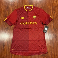 2022-23 New Balance Men’s AS Roma Home Elite Soccer Jersey Large L Forza Roma