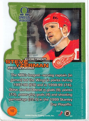 Pacific Omega Cup Contenders #10 1999-00 Steve Yzerman - Imagen 2 de 2