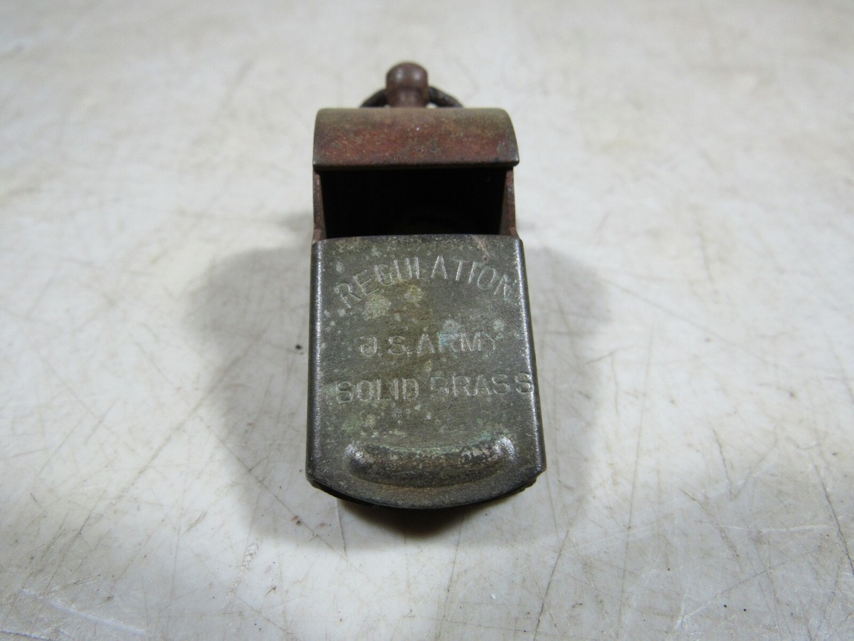 実物ヴィンテージ US ARMY REGULATION ホイッスル USED Vintage Regulation U.S. Army Brass Whistle – Hahn's World of