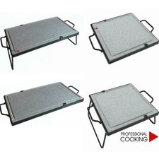 Bistecchiera piastra in pietra ollare con supporto ferro e maniglie