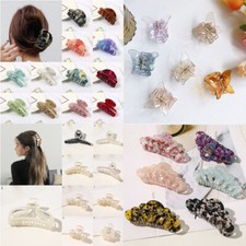 Women Leopard Marbling Hair Clips Claw Large ...