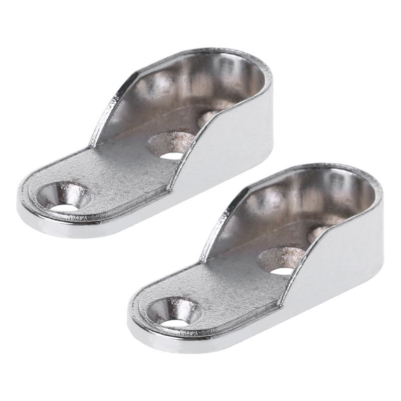 2pcs Thickened Closet Rod End Bracket for Wardrobe Tube Support Holder-image