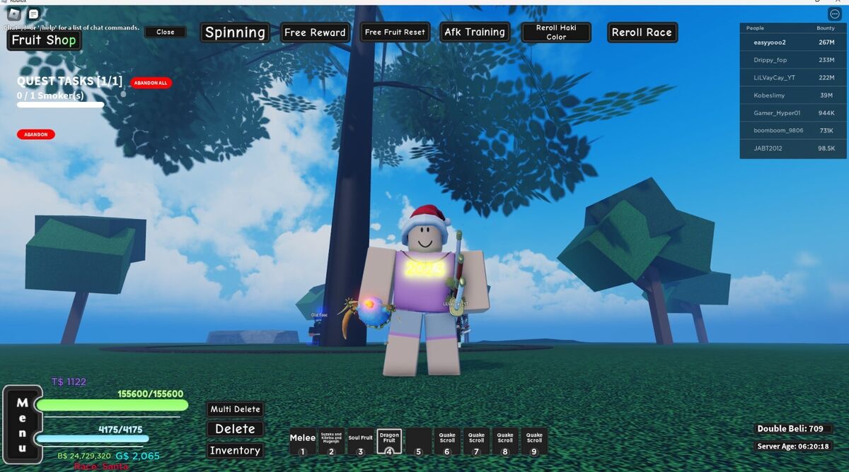 A One Piece Game (APOG, Roblox) Dragon Fruit - In Game Item Only - Read  Desc