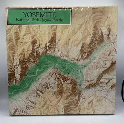 Vintage Yosemite National Park Relief Map Sealed Jigsaw Puzzle 500 Pieces 15''x20