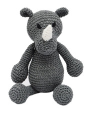 Gray Rhino Crochet Doll Handmade Amigurumi Plush Toy VAC