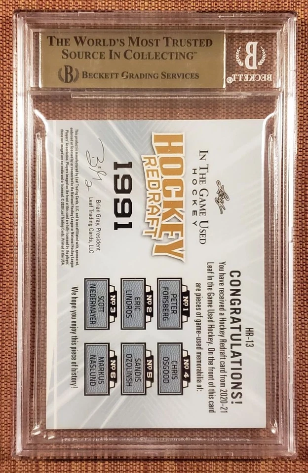 ITG Forsberg Naslund Lindros Niedermayer Osgood Ozolinsh 2020 JSY SER BGS 9,5 Foto 2 de 2