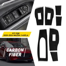 For Mazda 3 Axela 2020-24 Carbon Fiber Style Window Lift Switch Cover Panel Trim
