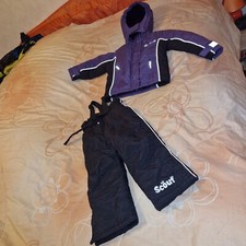 Schneeanzug, Skianzug, Gr. 98, Scout, lila/schwarz, Kapuze, sehr gut erhalten 