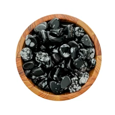 Snowflake Obsidian Tumbled Stones 20-30mm, Crystal Healing, Wholesale Bulk Lots
