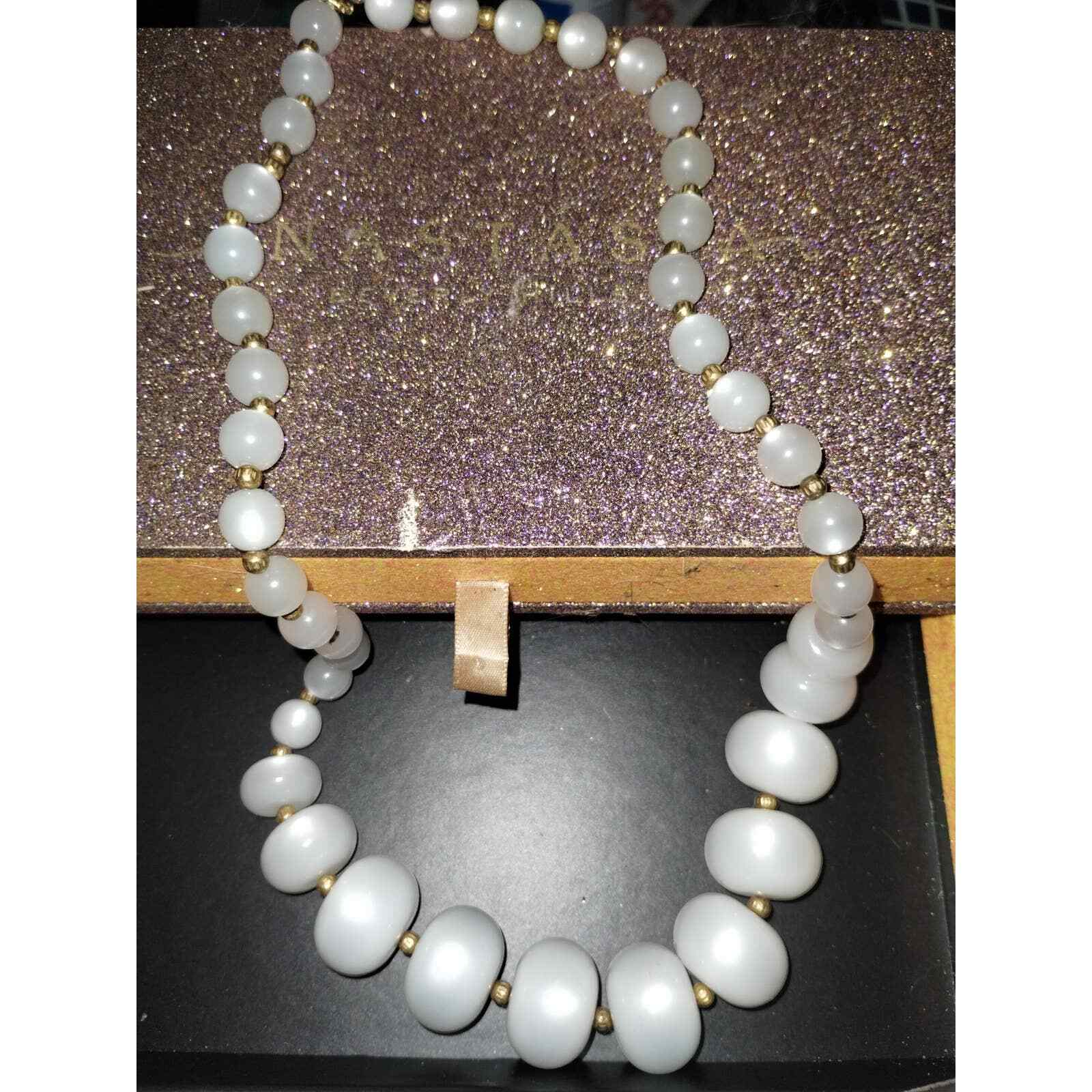 Beautiful beaded vintage translucent necklace - image 1