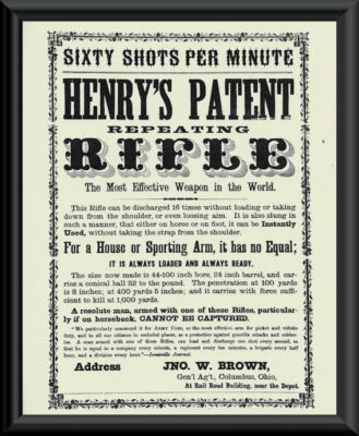 Henry Rifles Advertisements Henry Repeating Rifle Advertisement Poster Reprint On Fine Linen Paper ...