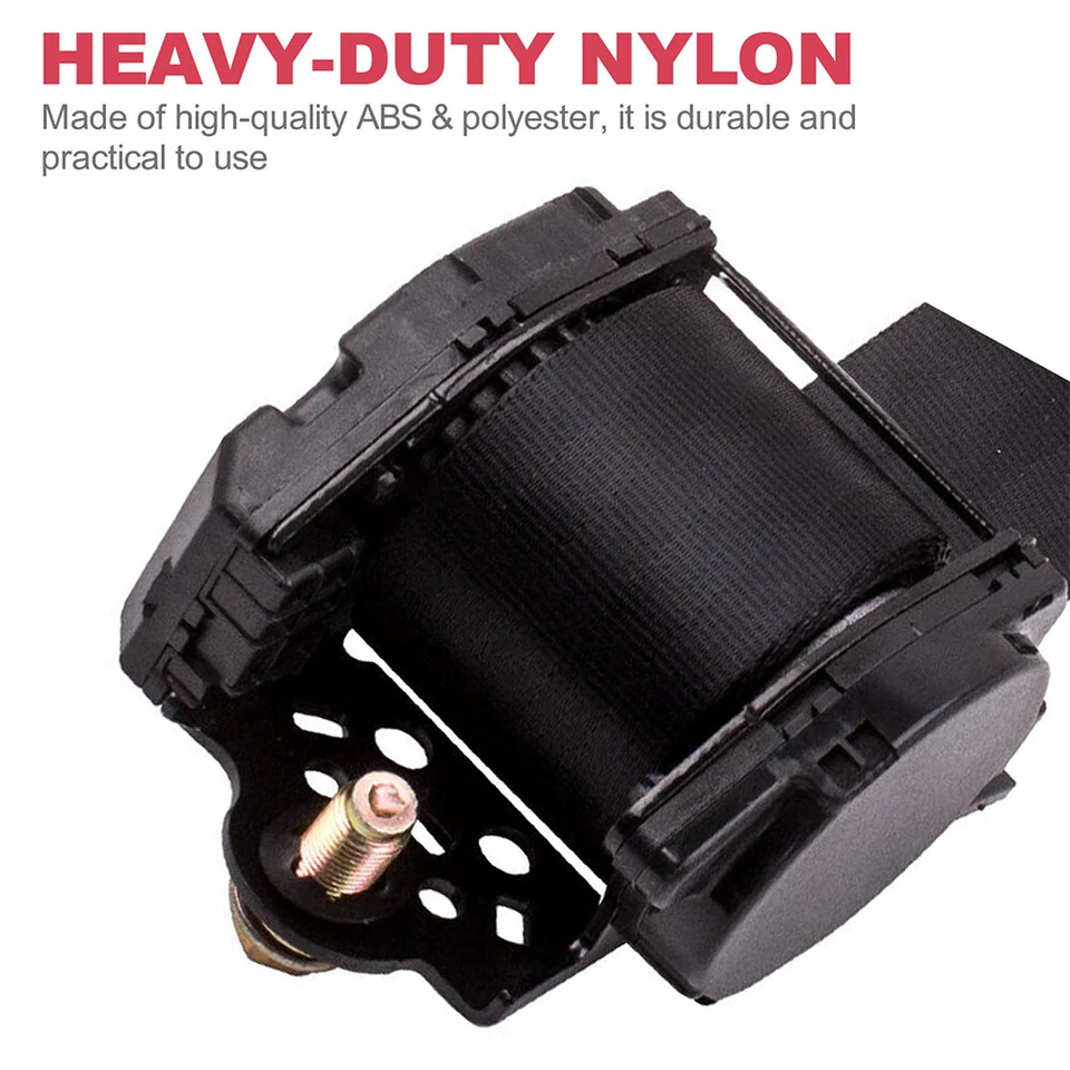 3 Point Car Vehicle Adjustable Belt Retractable Safety Seat Belt Straps Kit - Изображение 4 из 4