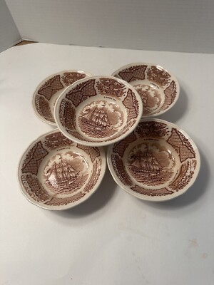 FAIR WINDS ALFRED MEAKIN STAFFORDSHIRE ENGLAND Lot Of 4 DESSERT BOWLS 5 DIAMETER
