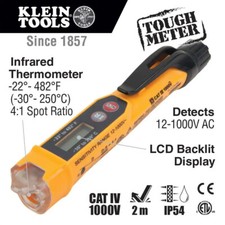 KLEIN NCVT Non-Contact Voltage Detector Tester & Infrared Thermometer IR HVAC AC