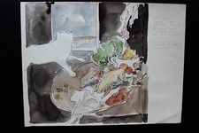 DDR Maler Professor Peuker Wolfgang Aquarell Zeichnung Original  Studien