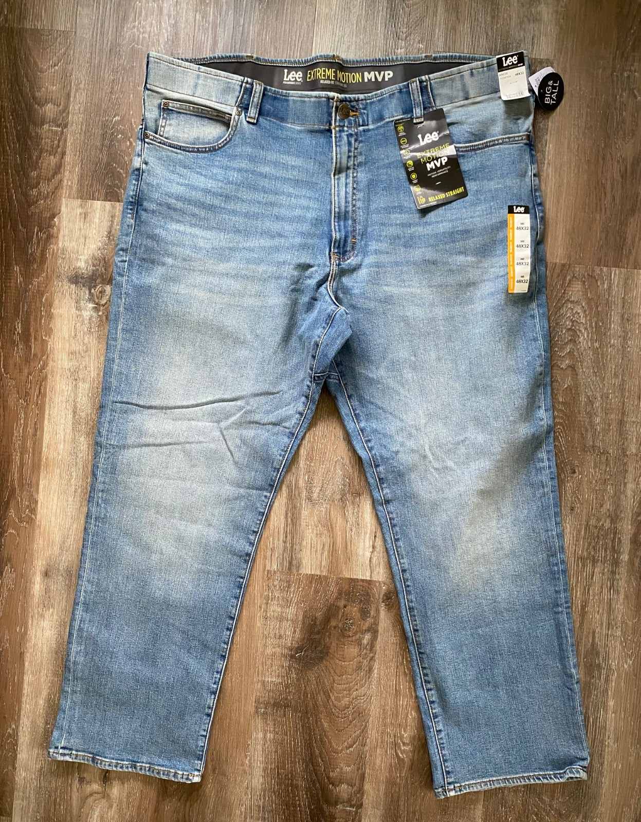 LEE New Men's Extreme Motion MVP Relaxed-Fit Straight-Leg Jeans 48x32 NWT Knox