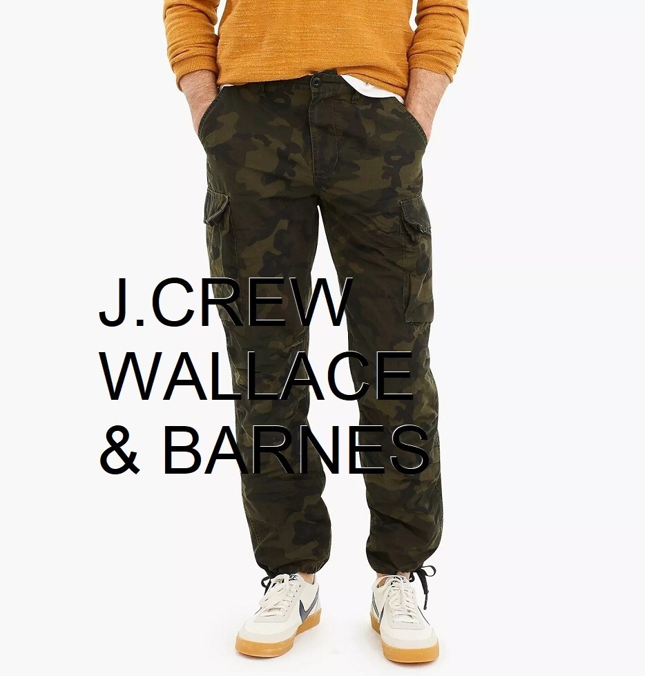 J.CREW camo cargo pants 32 olive green ripstop camouflage 32x32