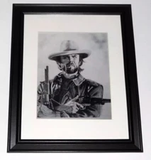 Framed Josey Wales Clint Eastwood Poster Pencil Art Print Glass Frame 14" by 17"