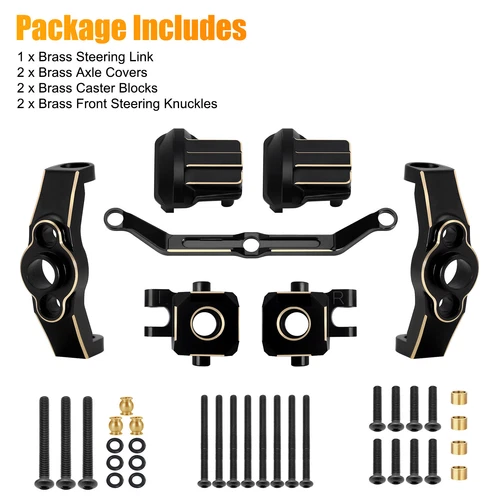 Brass Steering Link Axle Covers Knuckles Block Set For 1/18 RC Car Traxxas TRX4M - Picture 7 of 8
