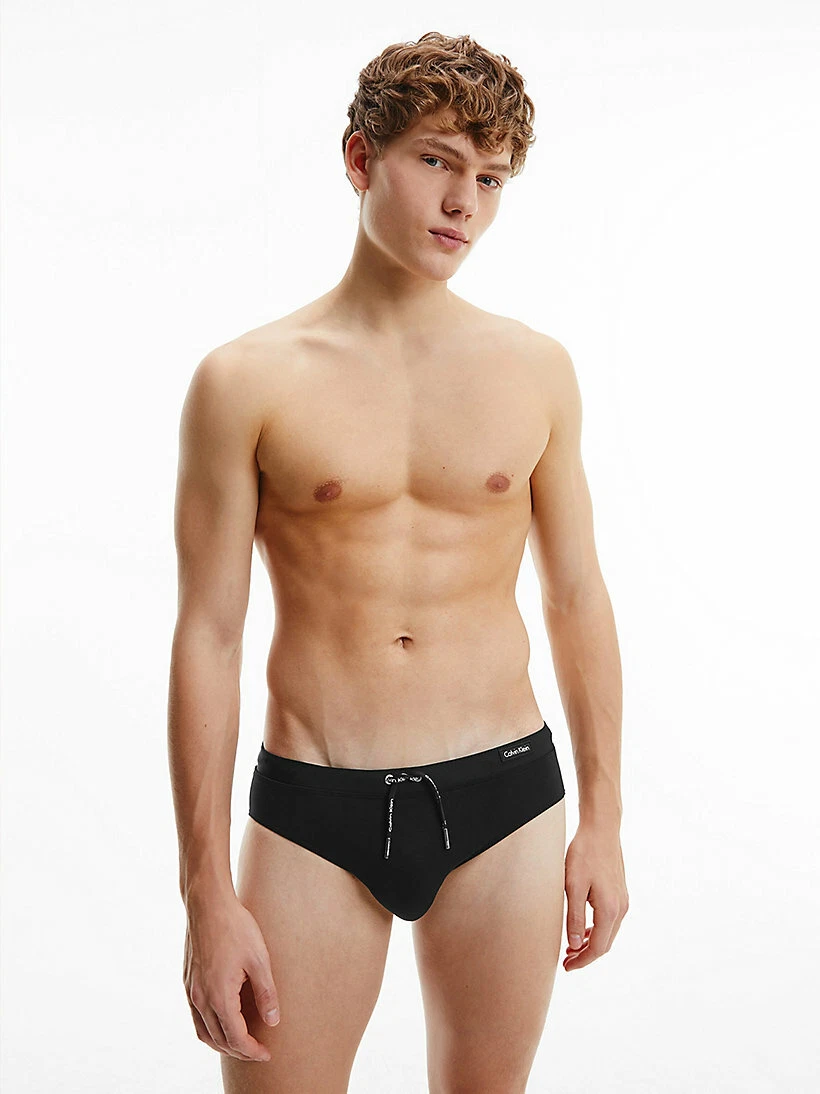 Calvin Klein CK Men Black solid swim bikini Brief Swimwear size M