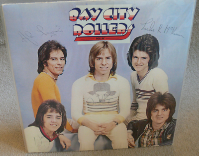 bay city rollers rollin vinyl printed autograph cover lp record