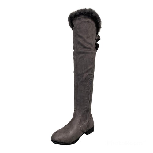 Overknee-Damenstiefel Overknee Reißverschluss Fell Blockabsatz Größe - Bild 5 von 19