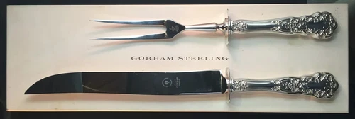 Gorham Buttercup Sterling Silver Large Roast Carving Set Original Box Exc Cond
