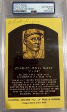 Chick Hafey Signed HOF Plaque Baseball Postcard Auto PSA DNA